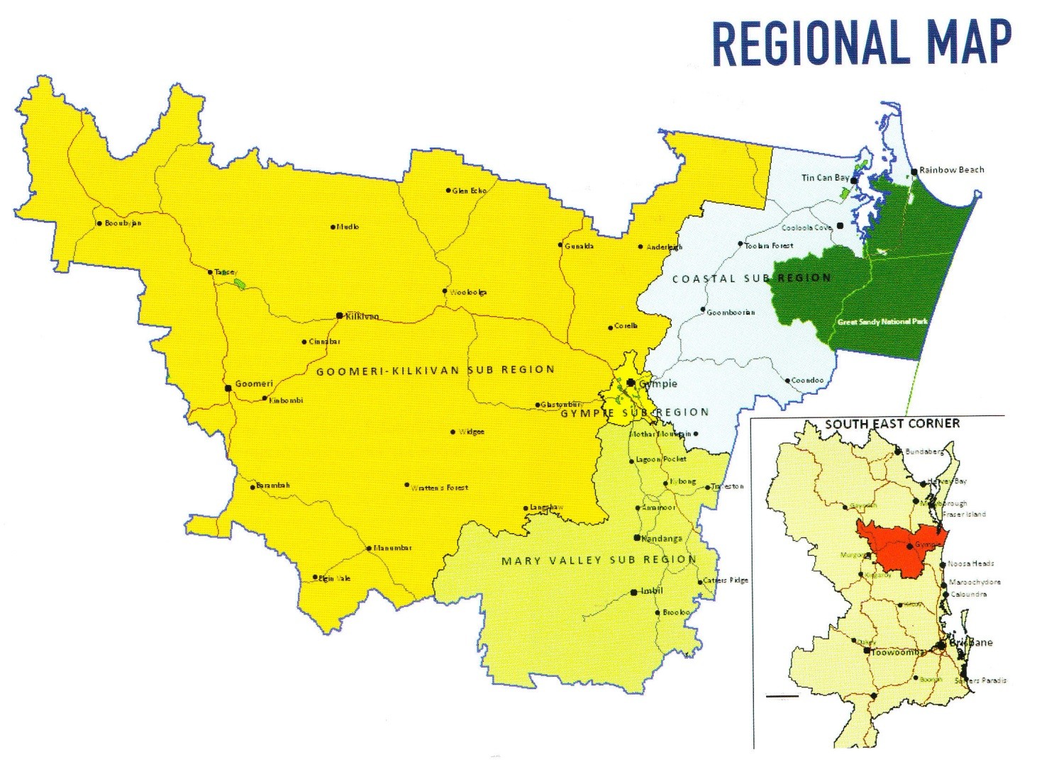 Map Of Gympie And Surrounds What We Do | Cooloola Human Services Network